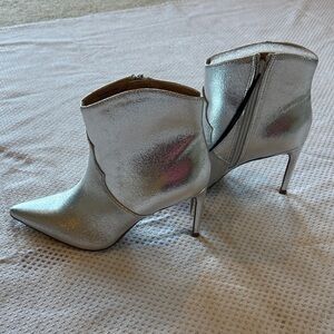 Express Metallic Silver Heeled Boots
